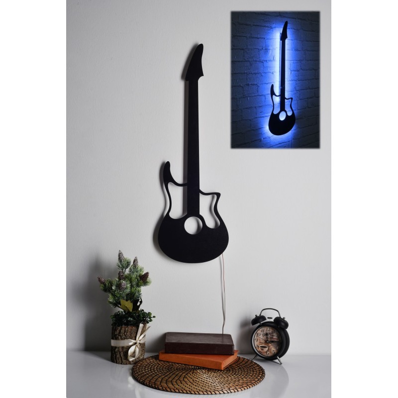 Iluminación LED decorativa Guitar azul 22x68 cm