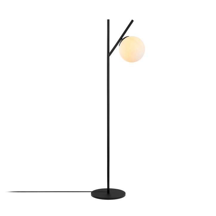 Lámpara de pie Fork-13026 crema negro metal vidrio 31x45x152 cm