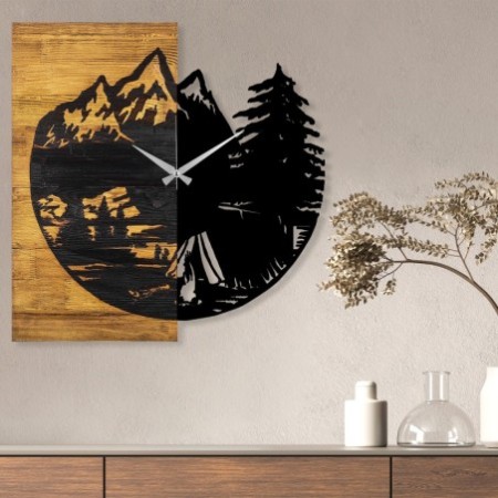 Reloj de pared madera Modelo 19 nogal negro 56x3x58 cm