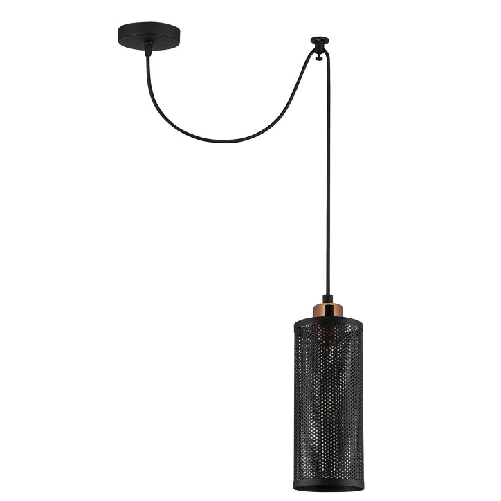 Lámpara de techo Amasra-N-982 bronce negro metal diámetro 50x116 cm