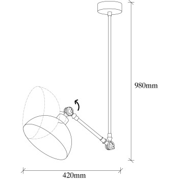 Lámpara de techo Dram-1371 oro cobrizo metal 42x42x98 cm - 8682870165489