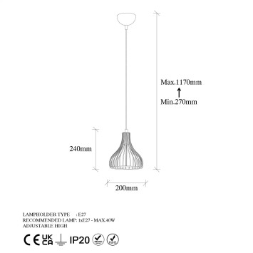 Lámpara de techo TELYILDO-12165 oro brillante metal 20x20x117 cm - 8683342835732