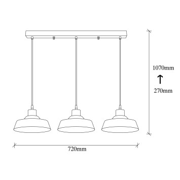 Lámpara de techo Berceste-189BLACK-S1 negro metal 72x22x107 cm - 8681875554212