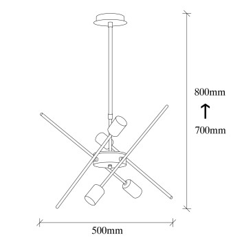 Lámpara de techo Parazit-3871 níquel negro metal diámetro 50x80 cm - 8681875468021