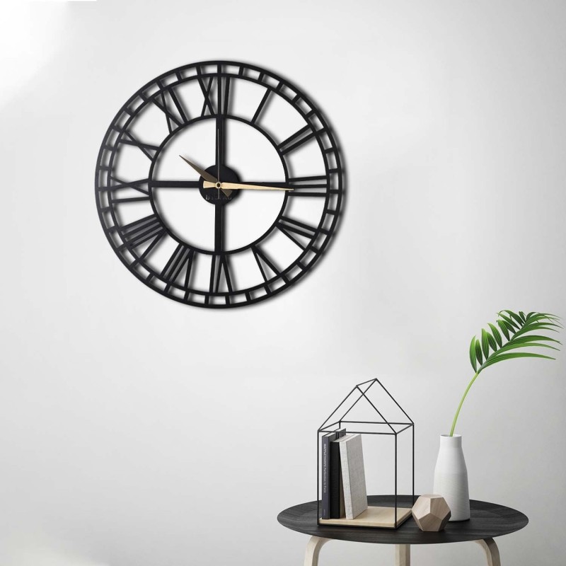 Reloj de pared metal Classic negro 50x50 cm