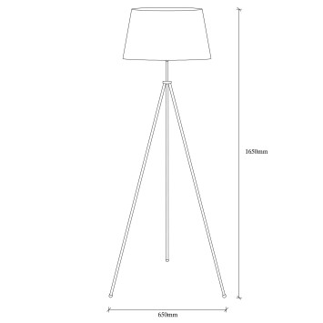 Lámpara de pie Tripod-4063 marrón metal 65x65x165 cm - 8681875944198