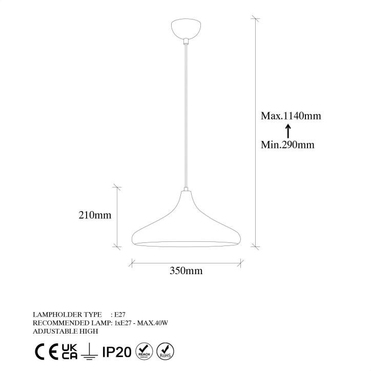 Lámpara de techo BAREK-11544 pátina metal 35x35x114 cm