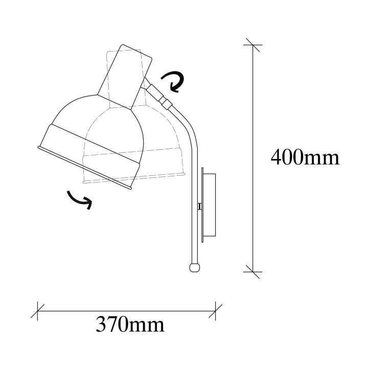 Lámpara de pared Berceste-183WHITE-A blanco hierro 17x37x40 cm