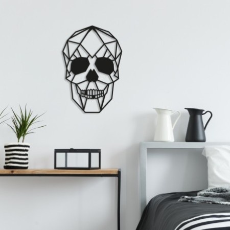 Decoración pared de metal Skull negro 35x50 cm