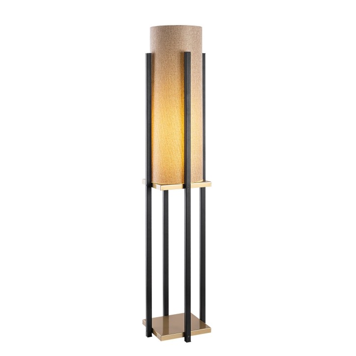 Lámpara de pie 7130-Black, Gold oro negro metal diámetro 20x64 cm