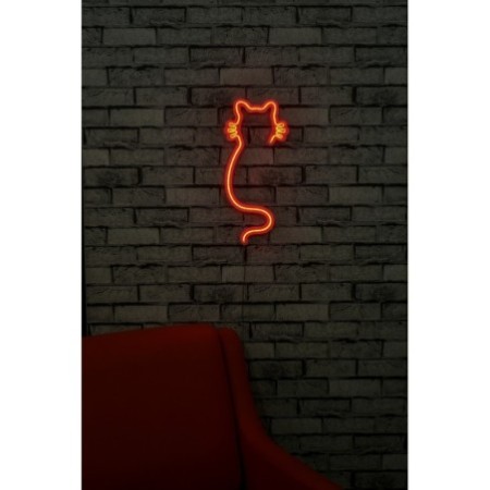 Iluminación LED decorativa de plástico Cat rojo 22x48x2 cm