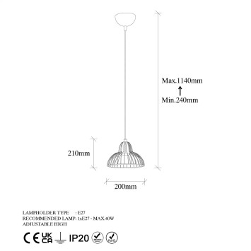 Lámpara de techo DOPO-12095 oro brillante metal 20x20x114 cm - 8683342834889