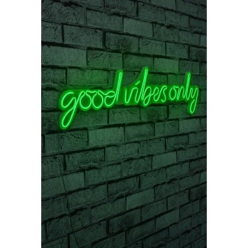 Iluminación LED decorativa de plástico Good Vibes Only verde 76x19x2 cm