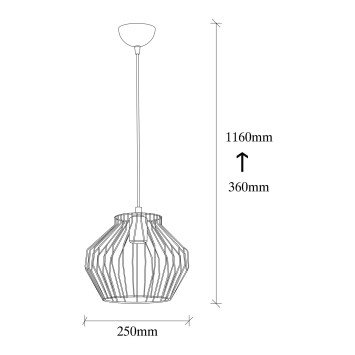 Lámpara de techo Vazo-2927 oro cobrizo metal 25x25x116 cm - 8682870090811