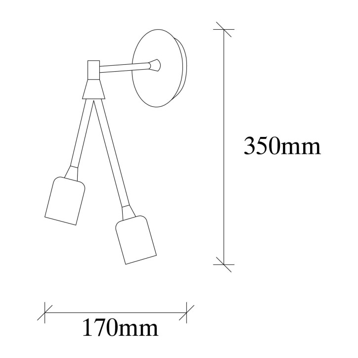 Lámpara de pared Dartini-MR-661 oro cobrizo metal 15x17x35 cm