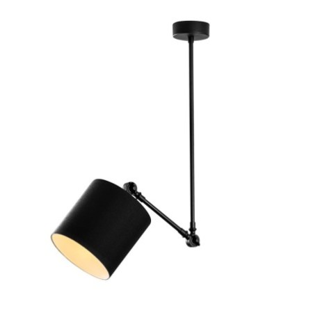 Lámpara de techo Abajur-1380 negro metal tela 52x52x107 cm