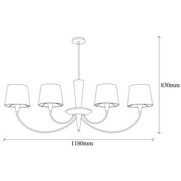 Lámpara de techo Pardo-3022 negro metal 118x20x83 cm - 8683342650472