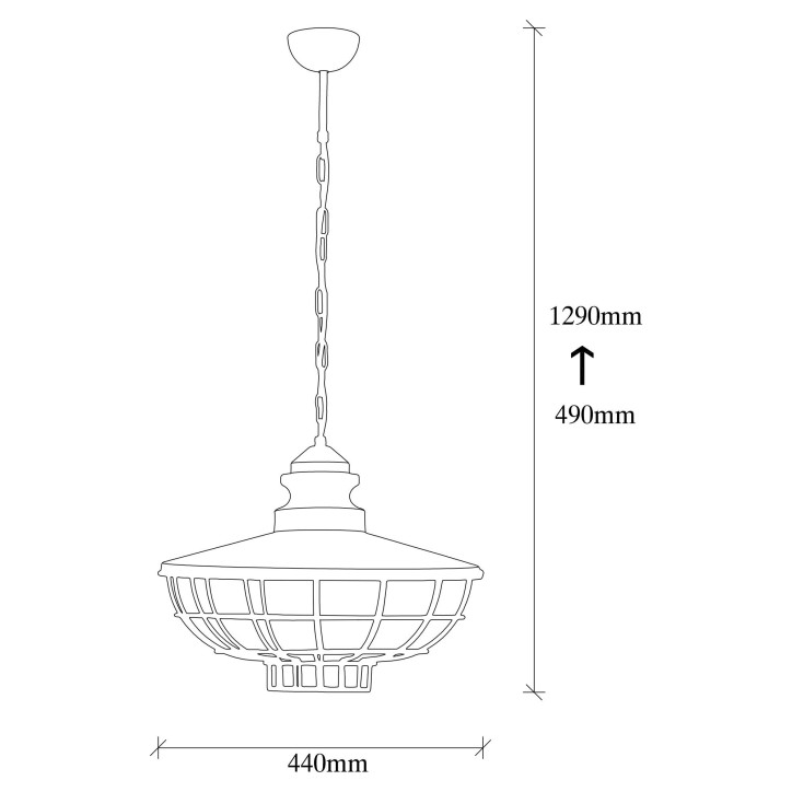 Lámpara de techo Sivani Tel-MR-635 marron oscuro metal diámetro 44x129 cm