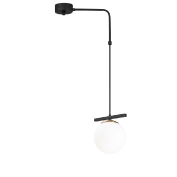 Lámpara de techo Üzüm-6266 blanco negro metal vidrio 37x15x100 cm - 8681875501117