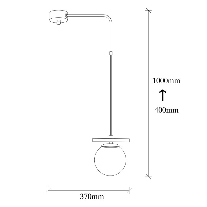 Lámpara de techo Üzüm-6266 blanco negro metal vidrio 37x15x100 cm