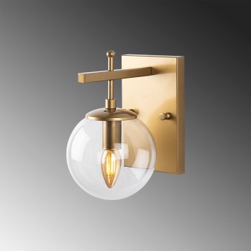 Lámpara de pared Zahar-13111 oro metal vidrio 15x20x15 cm - 8683743270040