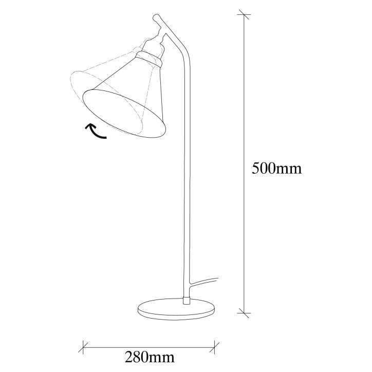 Lámpara de mesa Sivani-MR-609 blanco metal diámetro 28x50 cm