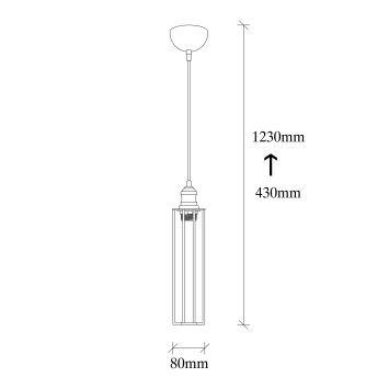 Lámpara de techo Zumra-705-S negro metal diámetro 8x123 cm - 8681875568790