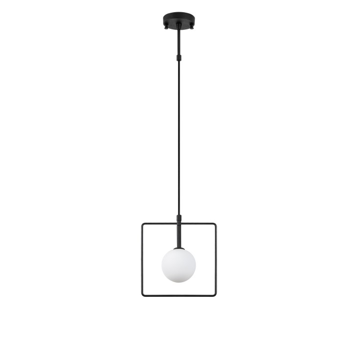 Lámpara de techo Geometri-11100 blanco negro metal vidrio 22x12x39-115 cm