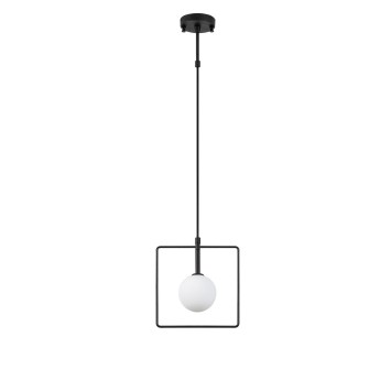 Lámpara de techo Geometri-11100 blanco negro metal vidrio 22x12x39-115 cm - 8683342264129