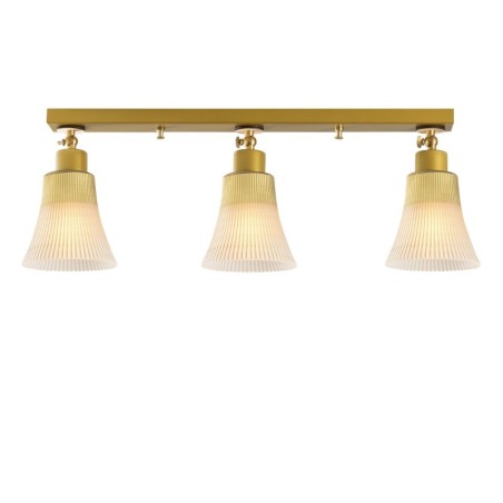 Lámpara de techo Foca-N-118 oro metal vidrio madera diámetro 62x22 cm