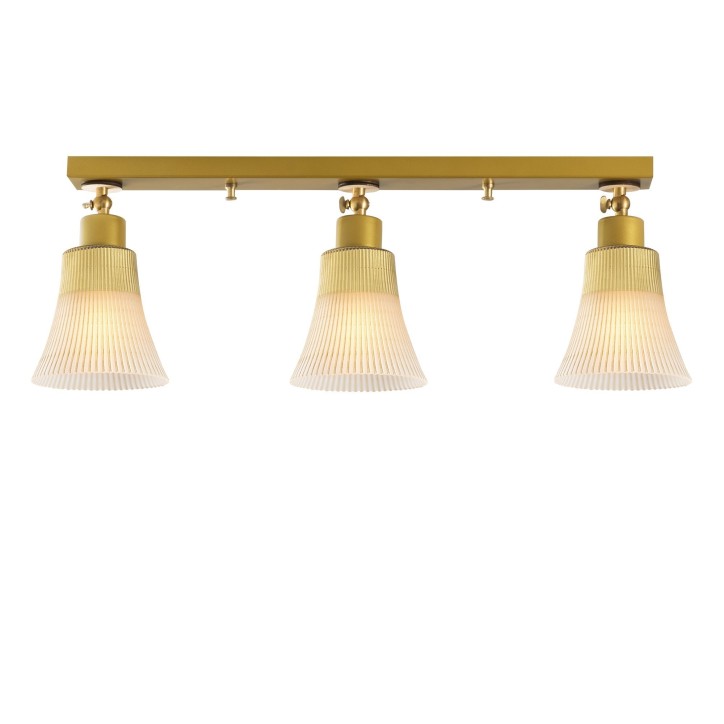 Lámpara de techo Foca-N-118 oro metal vidrio madera diámetro 62x22 cm