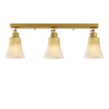 Lámpara de techo Foca-N-118 oro metal vidrio madera diámetro 62x22 cm - 8681875570762