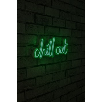 Iluminación LED decorativa de plástico Chill Out verde 39x14x2 cm