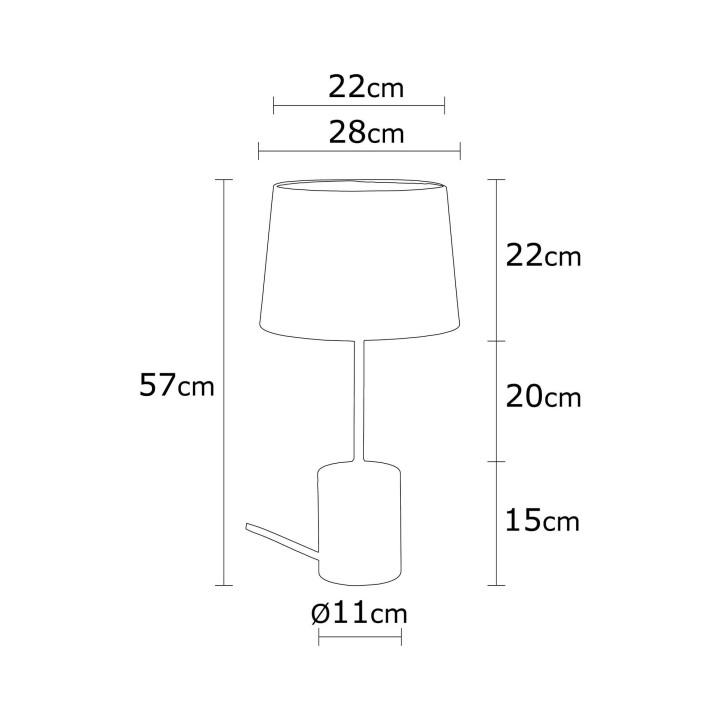 Lámpara de mesa Magnesia-N-778 plata metal madera diámetro 28x57 cm