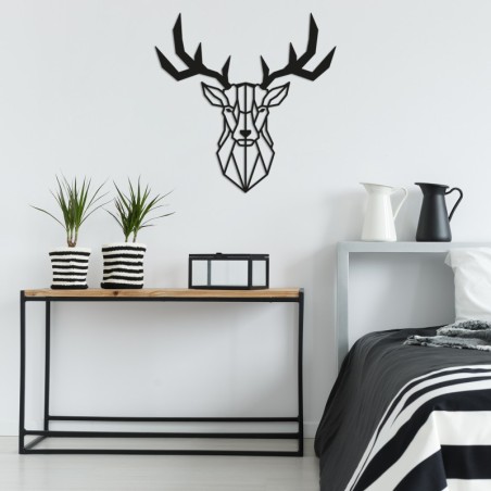 Decoración pared de metal Deer2 negro 51x51 cm