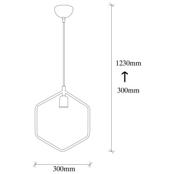 Lámpara de techo Geonni-MR-647 negro metal 30x6x123 cm - 8681875637632