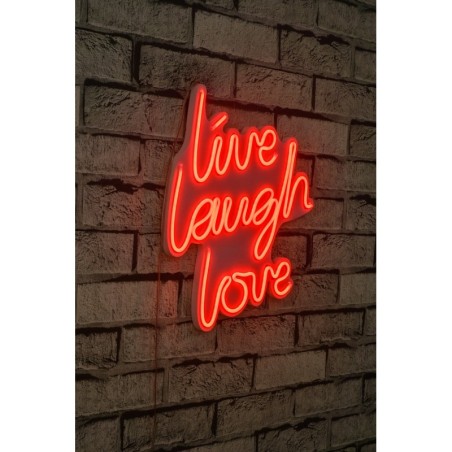 Iluminación LED decorativa de plástico Live Laugh Love rojo 30.5x35.5x2 cm