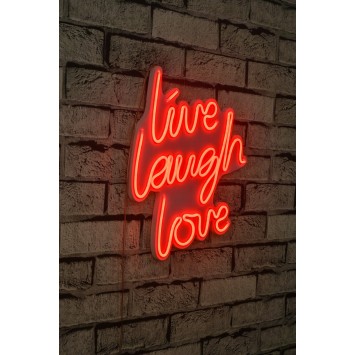 Iluminación LED decorativa de plástico Live Laugh Love rojo 30.5x35.5x2 cm