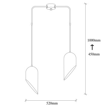 Lámpara de techo Kesik-6171 oro negro metal 52x12x100 cm - 8681875494822