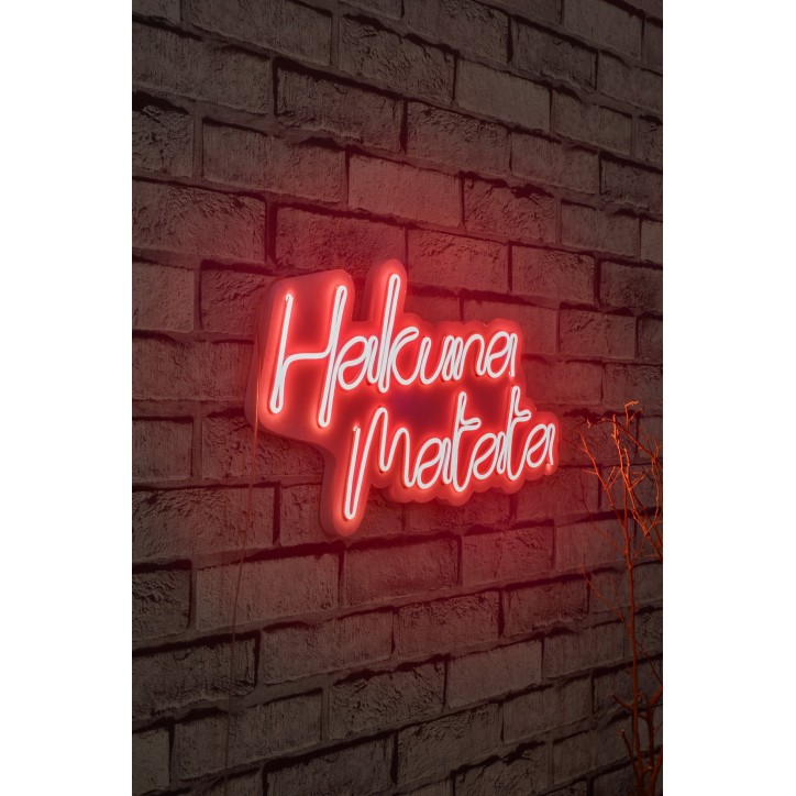 Iluminación LED decorativa de plástico Hakuna Matata rojo 47x29x2 cm