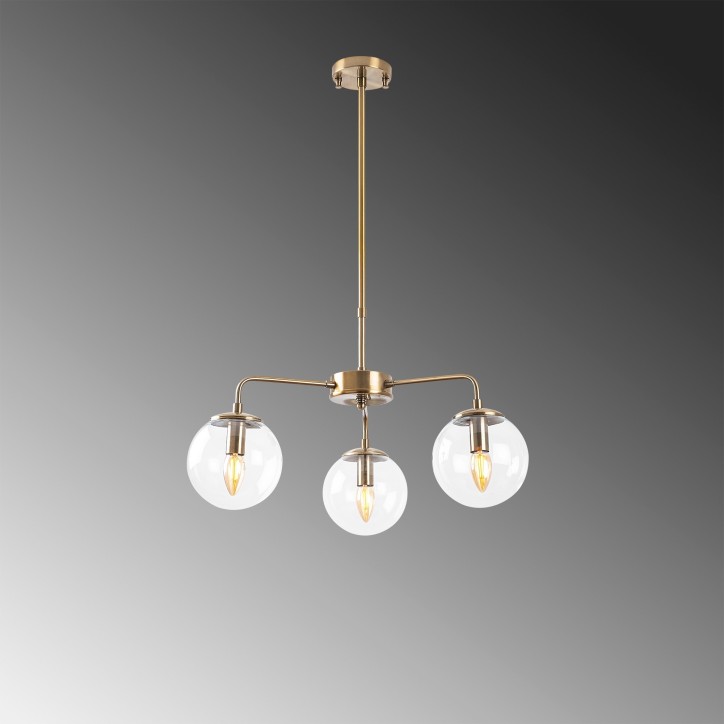 Lámpara de techo Viran-10990 oro cobrizo metal vidrio 56x56x43