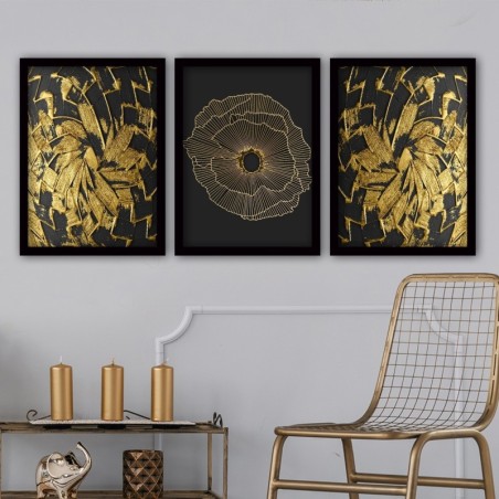 Cuadro decorativo enmarcado 3SC53 multicolor 35x45 cm (3 piezas)