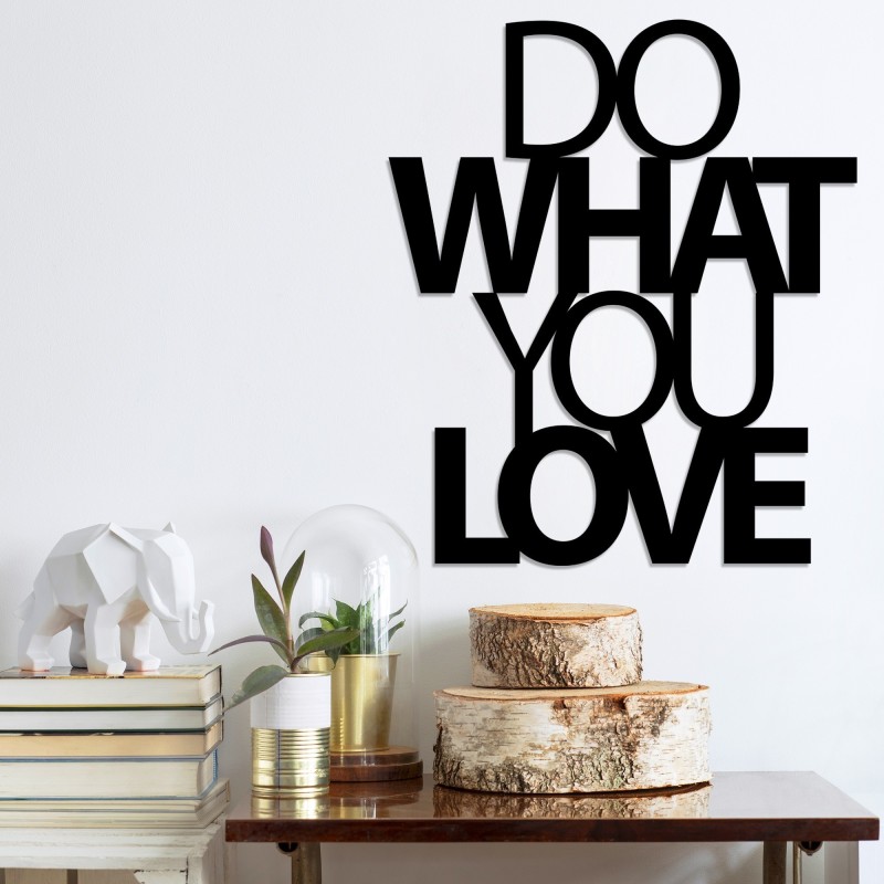 Decoración pared de metal Do What You Love 2 negro 47x55 cm