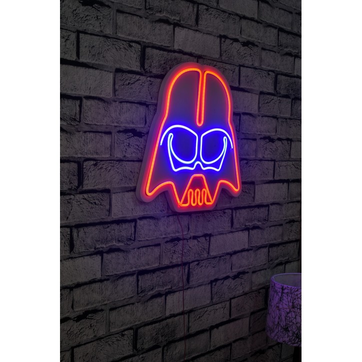 Iluminación LED decorativa de plástico Darth Vader rojo azul 38x36x2 cm