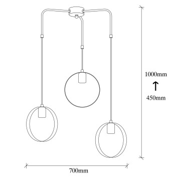 Lámpara de techo Halka-4576 negro oro metal diámetro 70x100 cm - 8681875471793