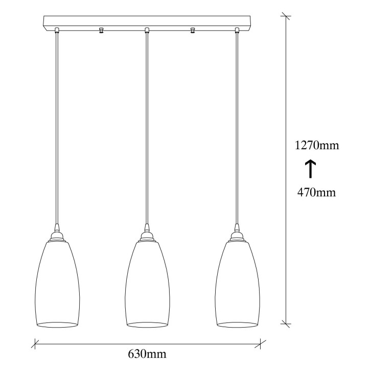 Lámpara de techo Smoked-043 humo metal vidrio 63x63x127 cm