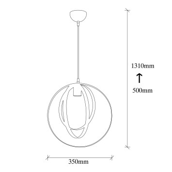 Lámpara de techo Vaveyla-450-S blanco hierro diámetro 35x131 cm - 8681875555127