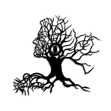 Lámpara de pared Tree Man negro metal 51x47x9 cm - 8683743676415