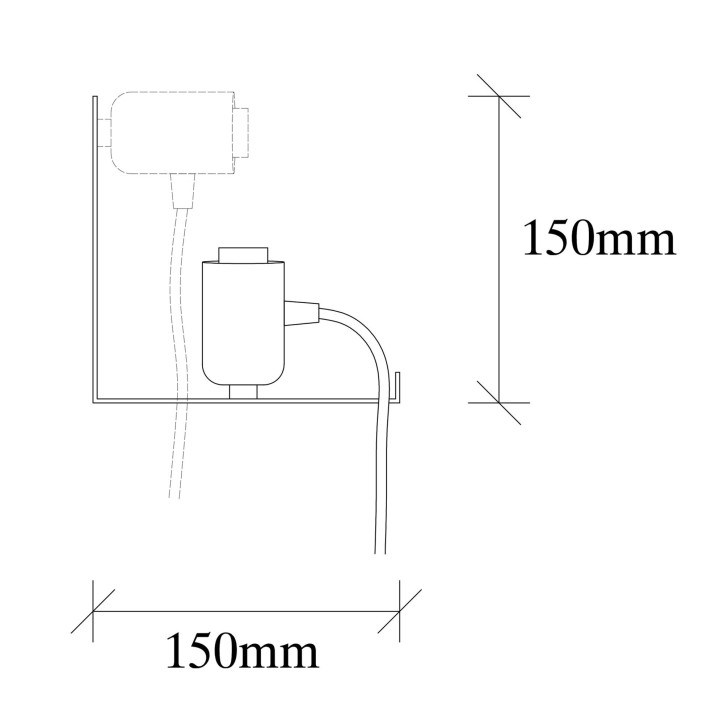 Lámpara de pared Tokyo-501-R WHITE blanco metal 40x15x15 cm