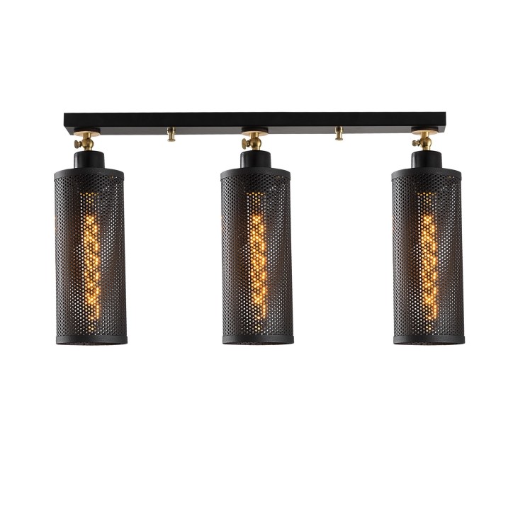 Lámpara de techo Amasra-N-986 oro negro metal 66x10x33 cm